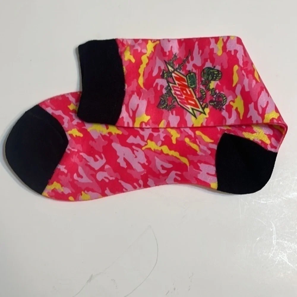 Mountain Dew Unisex Pink Camo socks New OS